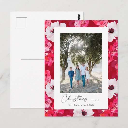 Boho waterverf anemones briefkaart (Voorkant / Achterkant)