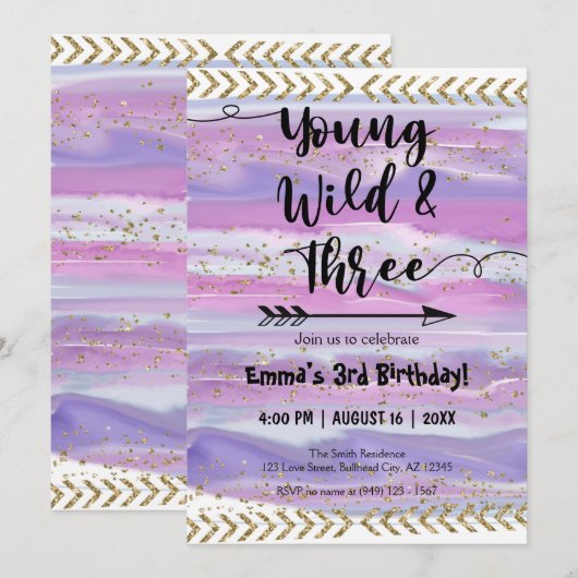 Boho Waterverf Arrow Young vertrekt drie dagen in Kaart (Voorkant / Achterkant)