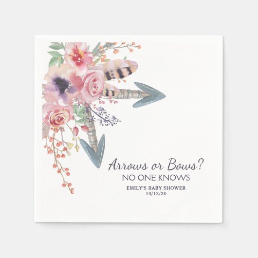 Boho Waterverf Arrows of Bows Baby shower Servet (Voorkant)