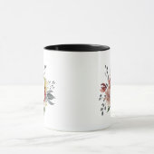 Boho Waterverf Autumn Floral Monogram koffie Mok (Midden)