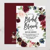 Boho Waterverf Autumn Floral Wreath Bridal Brunch Kaart (Voorkant / Achterkant)