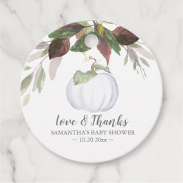 Boho Waterverf Autumn White Pumpkin Bedankjes Labels