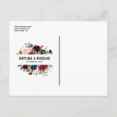 Boho Waterverf Autumn Wreath Couples Shower Uitnodiging Briefkaart (Achterkant)