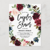 Boho Waterverf Autumn Wreath Couples Shower Uitnodiging Briefkaart (Voorkant)