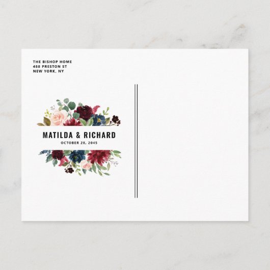 Boho Waterverf Autumn Wreath Engagement Party Uitnodiging Briefkaart (Achterkant)