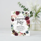 Boho Waterverf Autumn Wreath Engagement Party Uitnodiging Briefkaart (Staand voorkant)