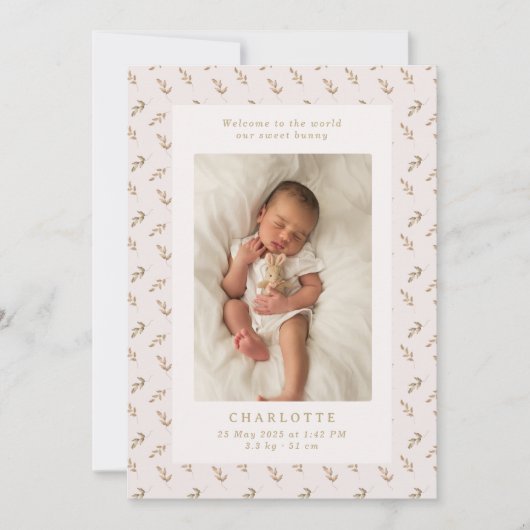 Boho-waterverf | baby geboorteaankondigingskaart kaart (Voorkant)