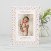 Boho-waterverf | baby geboorteaankondigingskaart kaart (Staand voorkant)