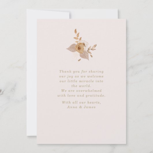 Boho-waterverf | baby geboorteaankondigingskaart kaart (Achterkant)