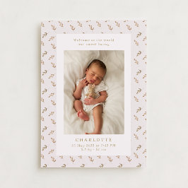 Boho-waterverf | baby geboorteaankondigingskaart kaart