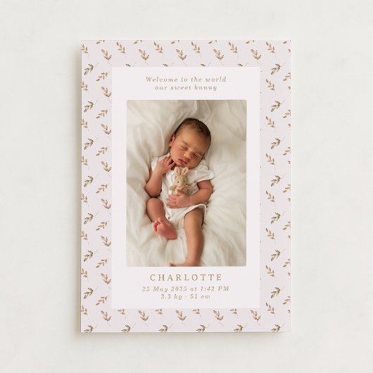 Boho-waterverf | baby geboorteaankondigingskaart kaart