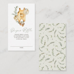 Boho Waterverf Baby Overalls Luier Raffle Spel Informatiekaartje