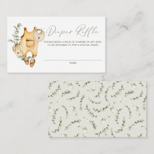 Boho Waterverf Baby Overalls Luier Raffle Spel Informatiekaartje