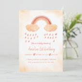 Boho waterverf baby shawer kaart (Staand voorkant)