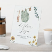 Boho Waterverf Baby shower Aangepast Tekstteken Reclamebord Met Voetstuk (Insitu)