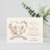 Boho Waterverf Baby shower Baby Voeten Kaart (Staand voorkant)