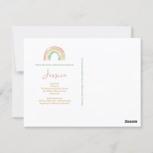 Boho Waterverf Baby shower Briefkaart