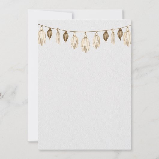 Boho Waterverf Baby shower Kaart (Achterkant)