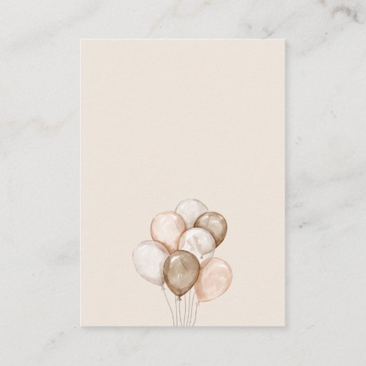 Boho Waterverf Baby shower Luier Raffle Informatiekaartje (Achterkant)