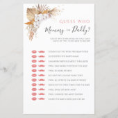 Boho Waterverf Baby shower speelt mama of papa (Voorkant)