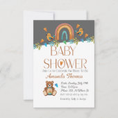 BOHO Waterverf Baby shower Uitnodiging (Voorkant)
