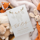 Boho Waterverf Babykleding Baby shower Kaart