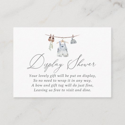 Boho Waterverf Babykleding Display Douche Informatiekaartje (Voorkant)