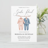 Boho Waterverf Babykleding Geslacht onthullen Kaart (Staand voorkant)