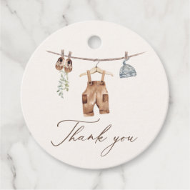 Boho Waterverf Babykleding Jongen Baby shower Bedankjes Labels