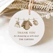 Boho Waterverf Babykleding Jongen Baby shower Bedankjes Labels