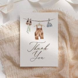 Boho Waterverf Babykleding Jongen Baby shower Bedankkaart