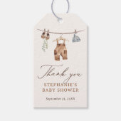 Boho Waterverf Babykleding Jongen Baby shower Cadeaulabel (Voorkant)