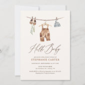 Boho Waterverf Babykleding Jongen Baby shower Kaart (Voorkant)