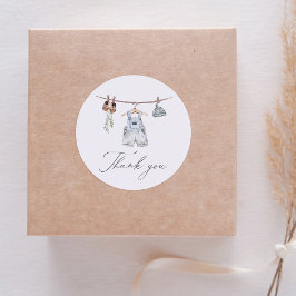 Boho Waterverf Babykleding Jongen Baby shower Ronde Sticker