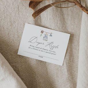 Boho Waterverf Babykleding Luier Raffle Ticket Informatiekaartje