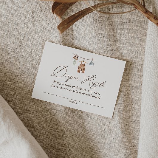 Boho Waterverf Babykleding Luier Raffle Ticket Informatiekaartje