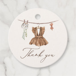 Boho Waterverf Babykleding Meisje Baby shower Bedankjes Labels
