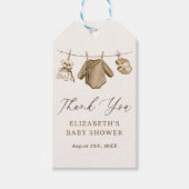 Boho Waterverf Babykleren Jongen Baby Shower Cadeaulabel (Voorkant)