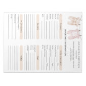 Boho Waterverf Babysitter Info Sheet Notitieblok (Voorkant)