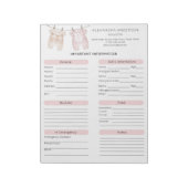 Boho Waterverf Babysitter Info Sheet Notitieblok (Linkerzijde)