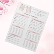 Boho Waterverf Babysitter Info Sheet