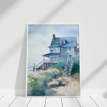 Boho Waterverf Beach House Art Poster<br><div class="desc">Boho Waterverf Beach House Art Poster</div>