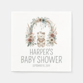 Boho Waterverf Beer Baby Borrel Servet (Voorkant)