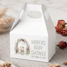 Boho Waterverf Beer Baby Shower Bedankdoosjes