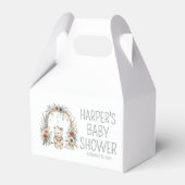 Boho Waterverf Beer Baby Shower Bedankdoosjes (Voorkant Zijde)
