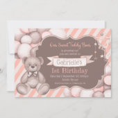 Boho waterverf beer baby verjaardaguitnodiging kaart (Voorkant)