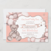 Boho waterverf beer baby verjaardaguitnodiging kaart (Voorkant)