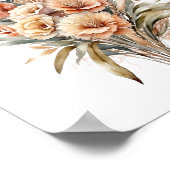 Boho Waterverf Beige Crème Bruin Botanisch Bloemmo Poster (Hoek)