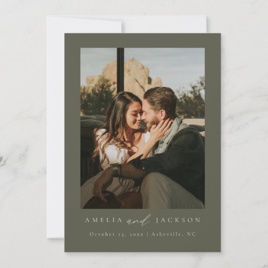 Boho Waterverf Berg Bruiloft Save The Date Kaart (Achterkant)