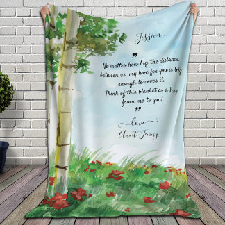 Boho Waterverf Berk Treen Aangepaste bericht Sherpa Deken